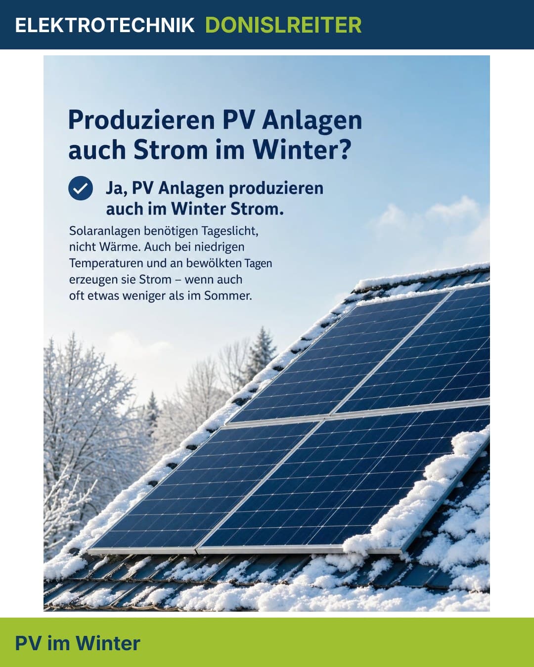 Kein Sonnenschein = keine Energie? Falsch gedacht. ☀️
Auch im Winter liefern PV-Anlagen soliden Ertrag – Diffuslicht re
