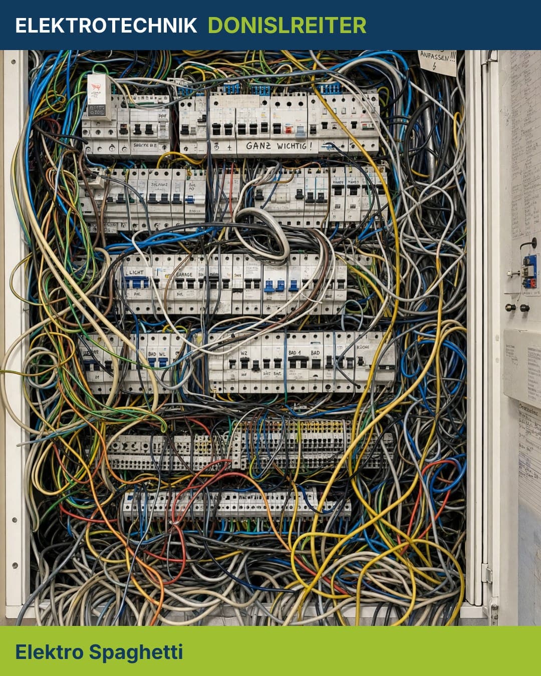 Wenn die Verkabelung aussieht wie Mittag in der Kantine… 🍝
Hinter alten Verteilungen steckt oft jahrzehntelanges Kabel